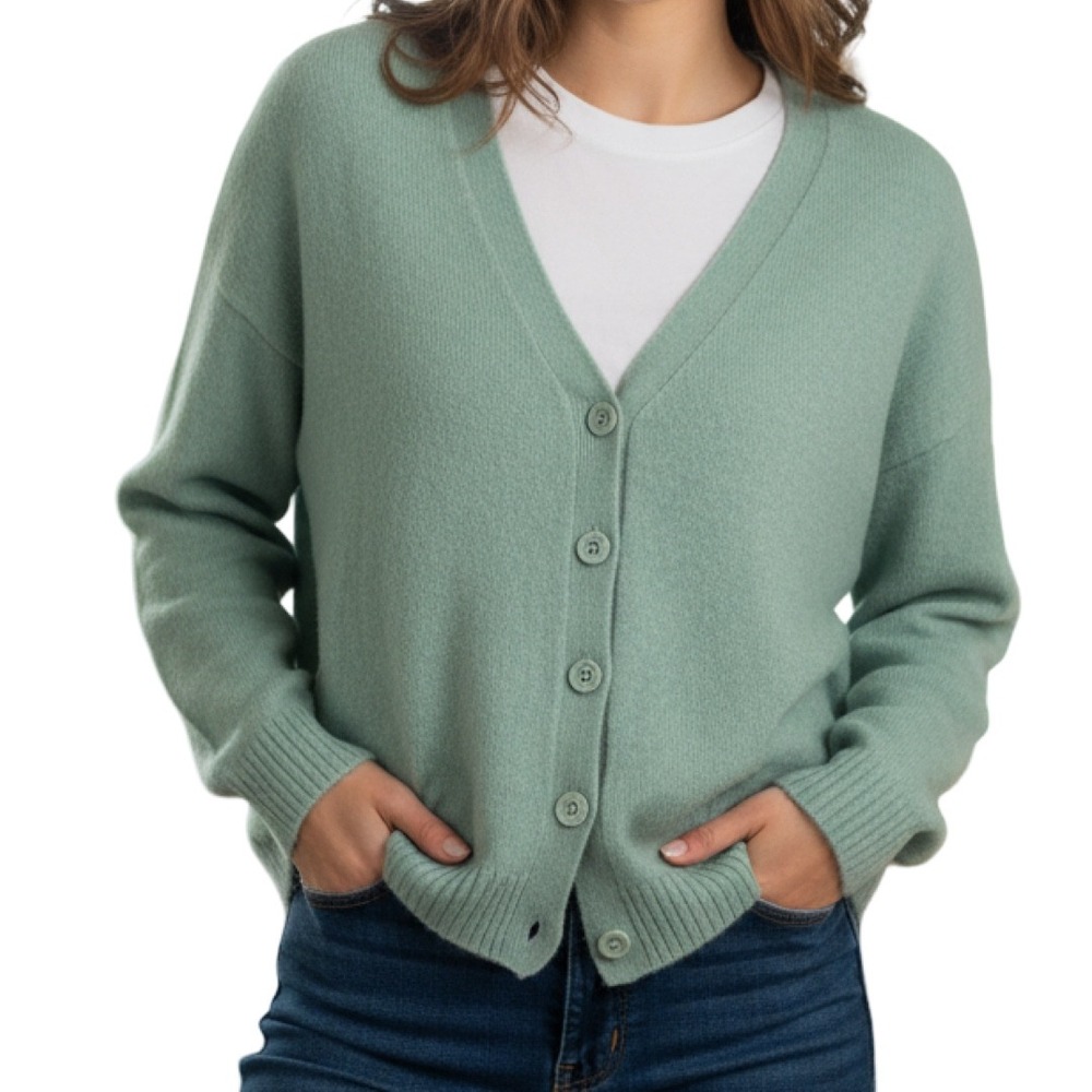 Lane Bryant Button Front‎ Cardigan Sweater Womens Size 14/16 Blue Green Knitwear